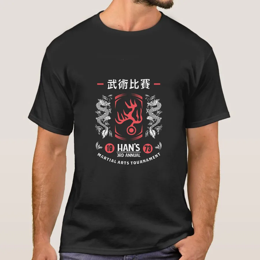 

Hans Tournament T-Shirt Sport Dragon Martial Arts Kung Fu Enter Competition Karate Mma Hot Sale Men's Casual Tees