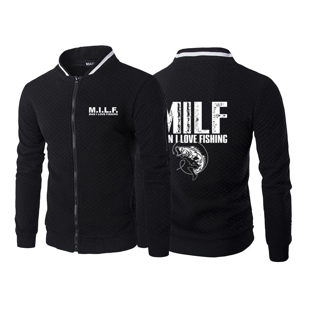 

2022 Milf Man I Love Fishing Men's Spring And Autumn Fashionable Printing Hoodies Zipper Up Hooded Sweatshirts Pullover Top