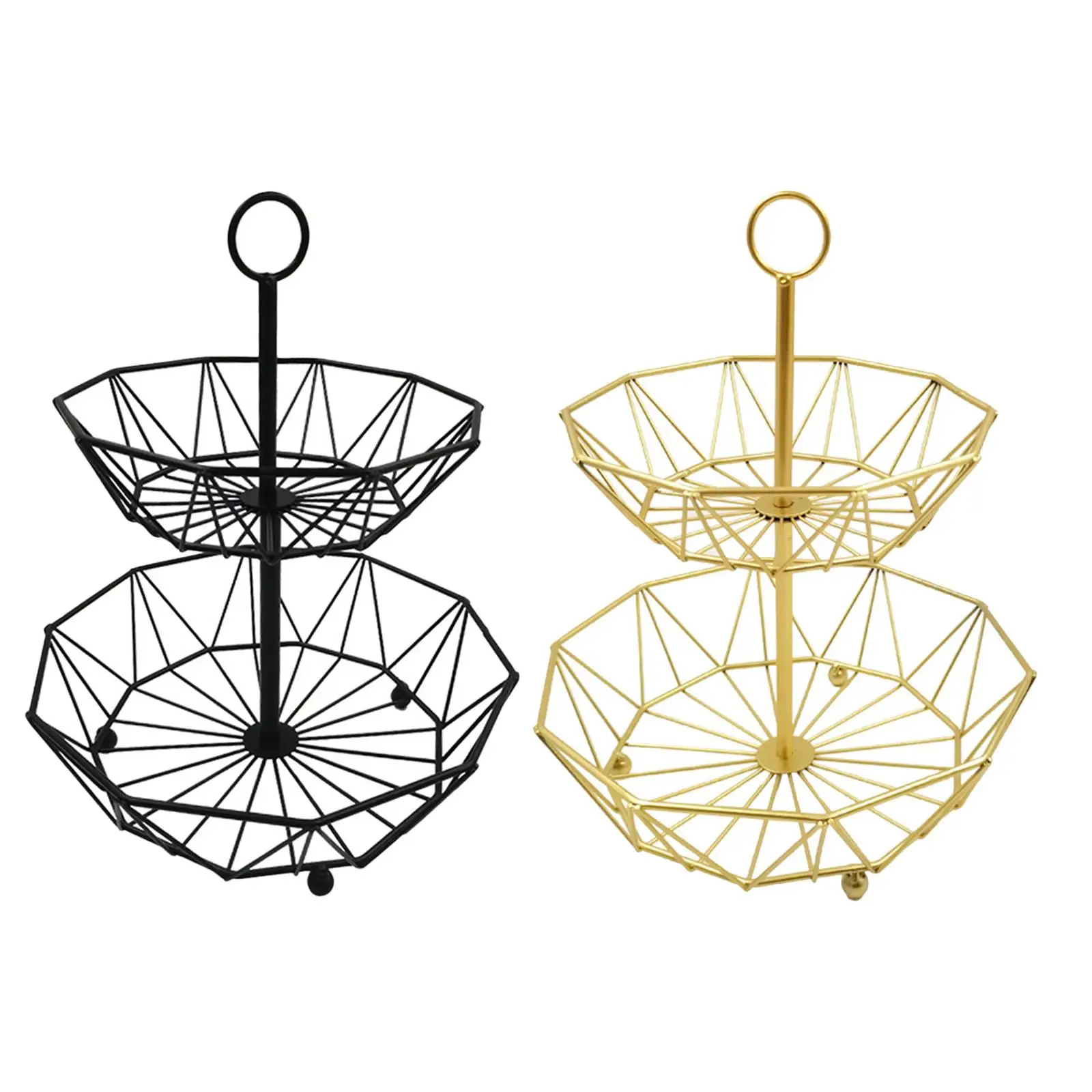 

Wrought Iron Fruit Basket Fruit Bowl Rack Stand Table Decor Retro Countertop for Living Room Home Kitchen Dining Room Organizer