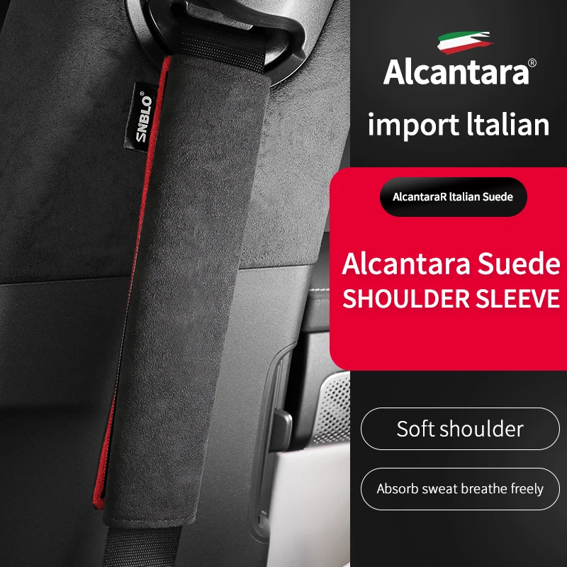 

Car Safety Belt Shoulder Protector Alcantara Plush Interior Accessories For Ferrari F488 458 430 F12 Roma F8 Portofino 812 SF90