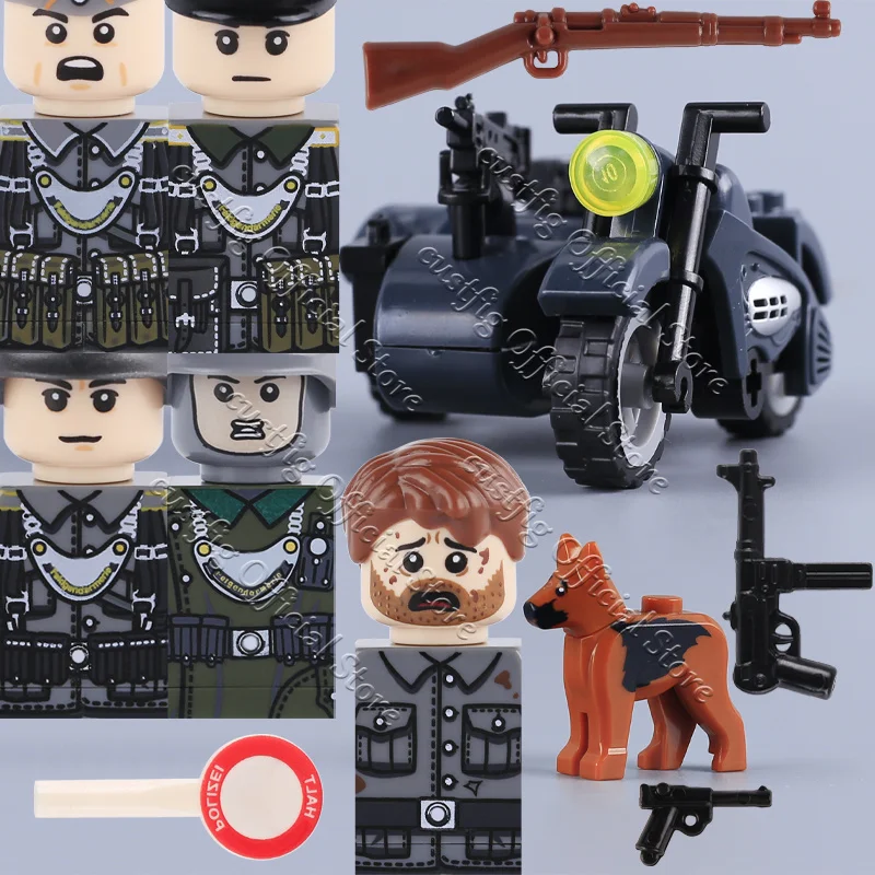 Фото Конструктор MOC: Фигурки солдат, аксессуары, строительные блоки, пехотинцы, немецкие, прусские, камуфляж, воины, оружие, кирпичики, игрушки для мальчиков, подарок №2