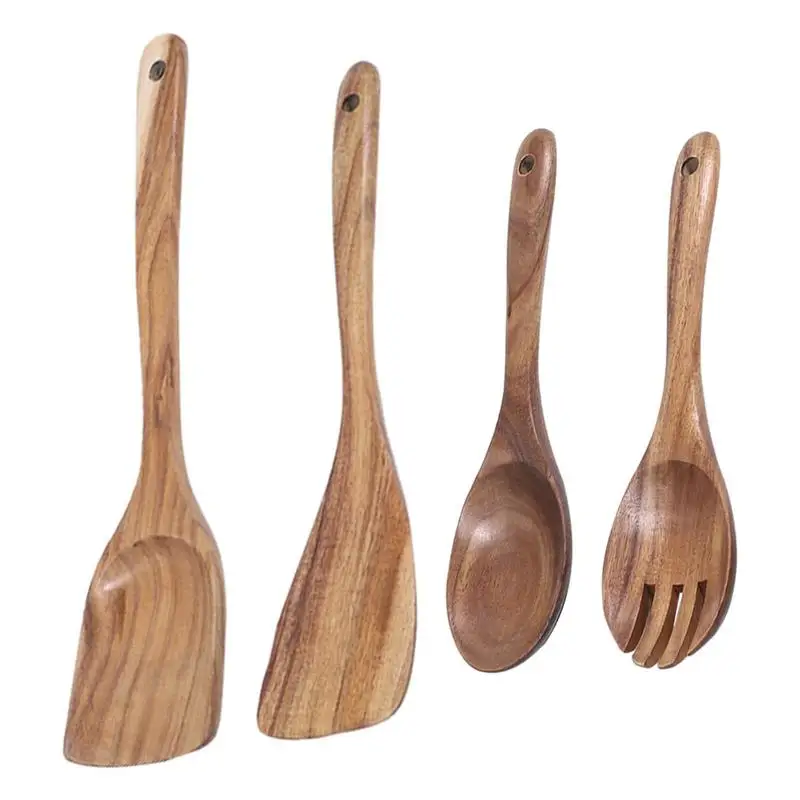 

Wooden Utensils For Cooking Kitchen Utensils Teak Wood Cooking Spoons Non Stick Shovel For Baking Stirring Kitchen Storage Tools