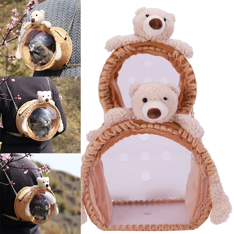 

Small Animal Pet Carrier Cute Hamster Bag Outside Guinea Pig Box Pet Traveling Bag Carrying Cage For Rabbit And Bird Pet Suppies