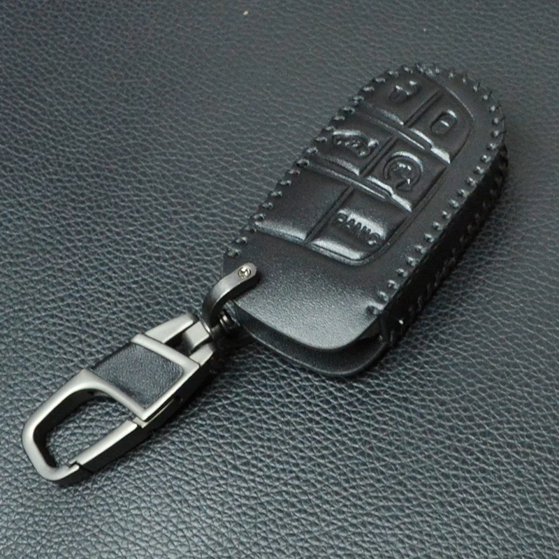 

Кожаный чехол для дистанционного ключа автомобиля для Jeep Grand Cherokee Renegade Dodge Charger Challenger Dart Journey Chrysler