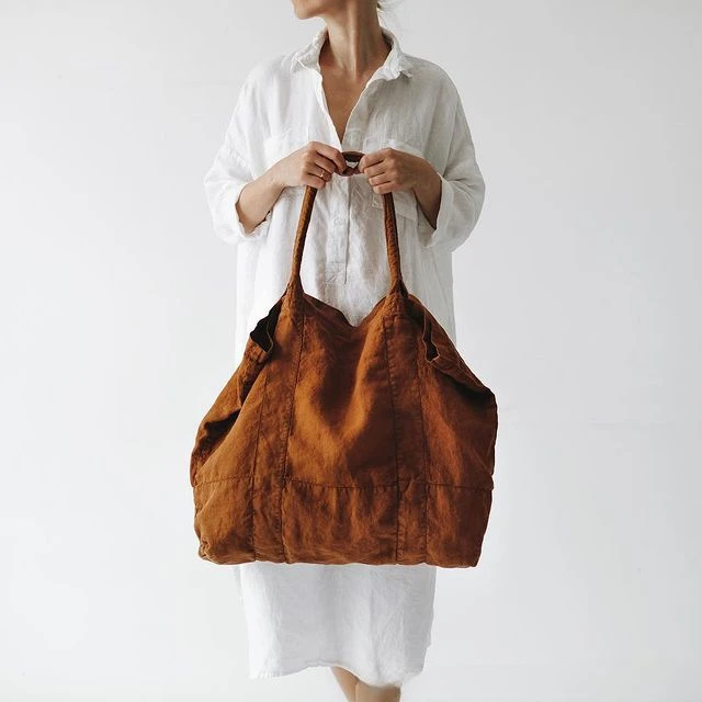 

Large Capacity Simple Soft Fabric Polyester Cotton Linen Canvas Shoulder Tote Bag for Women