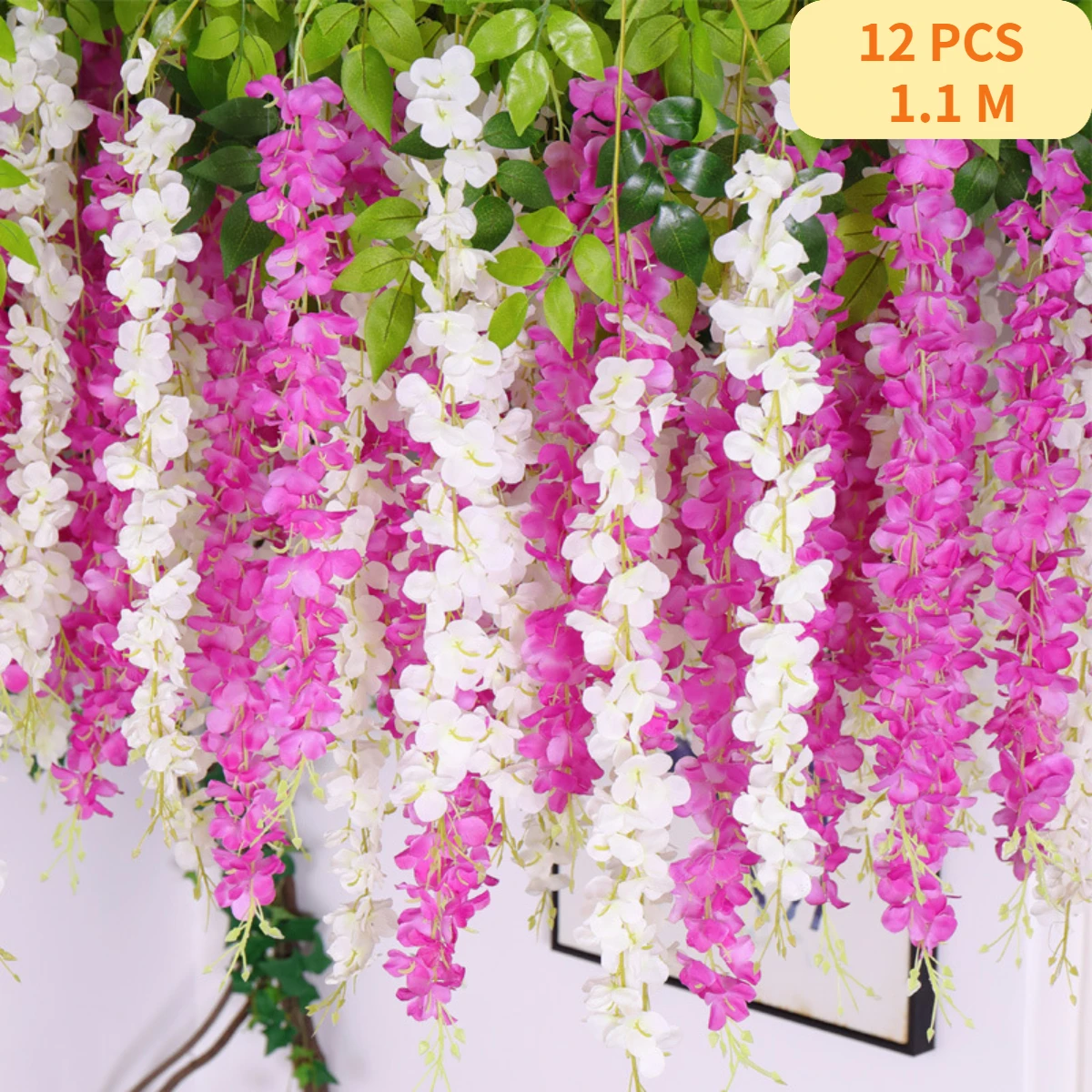 

Искусственные цветы глицинии, 12 шт., 1,1 м
