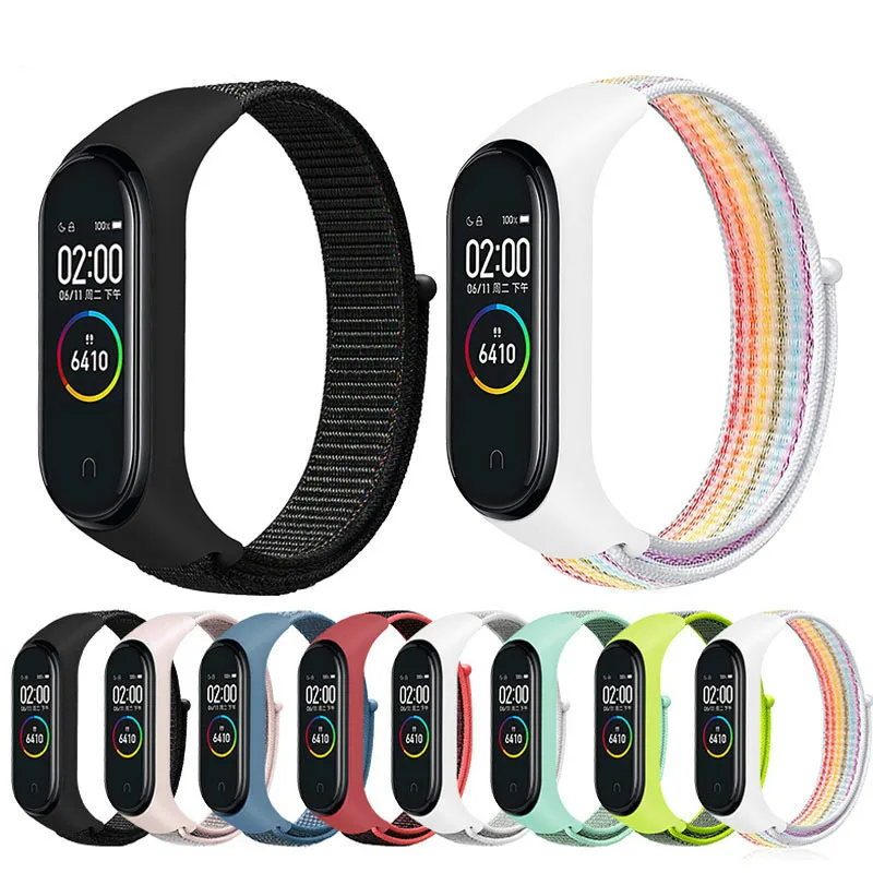 Ремешок нейлоновый для Xiaomi Mi Band 7 6 5 4 3 Универсальный спортивный