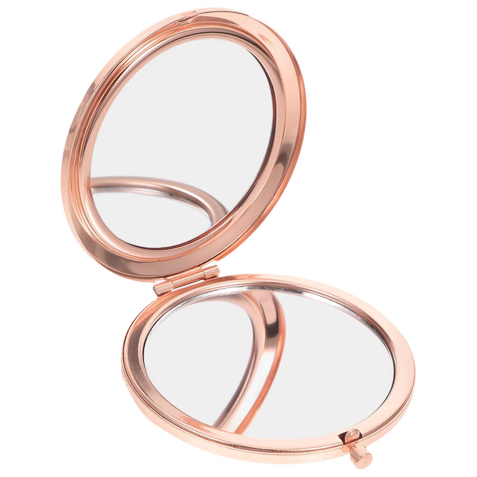 Металлическое косметическое зеркало маленькое складное со шнурком компактное