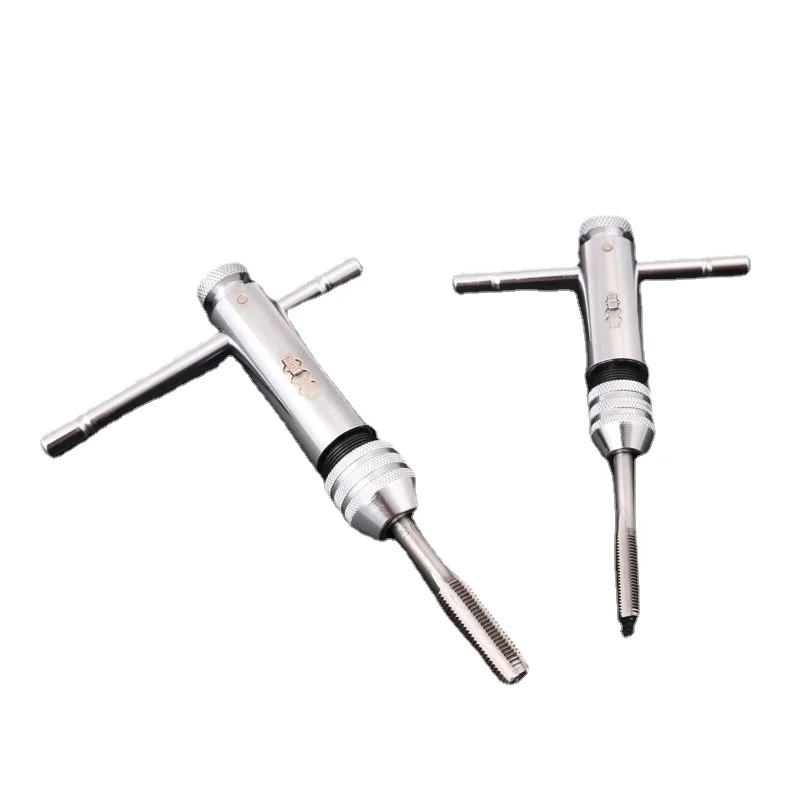 

2Pcs M3-M8 M5-M12 Ratchet Tap Wrench T Handle Bar Type Screw Thread Tool Adjustable Ratcheting Hand Tool Taps Wrench Wringer