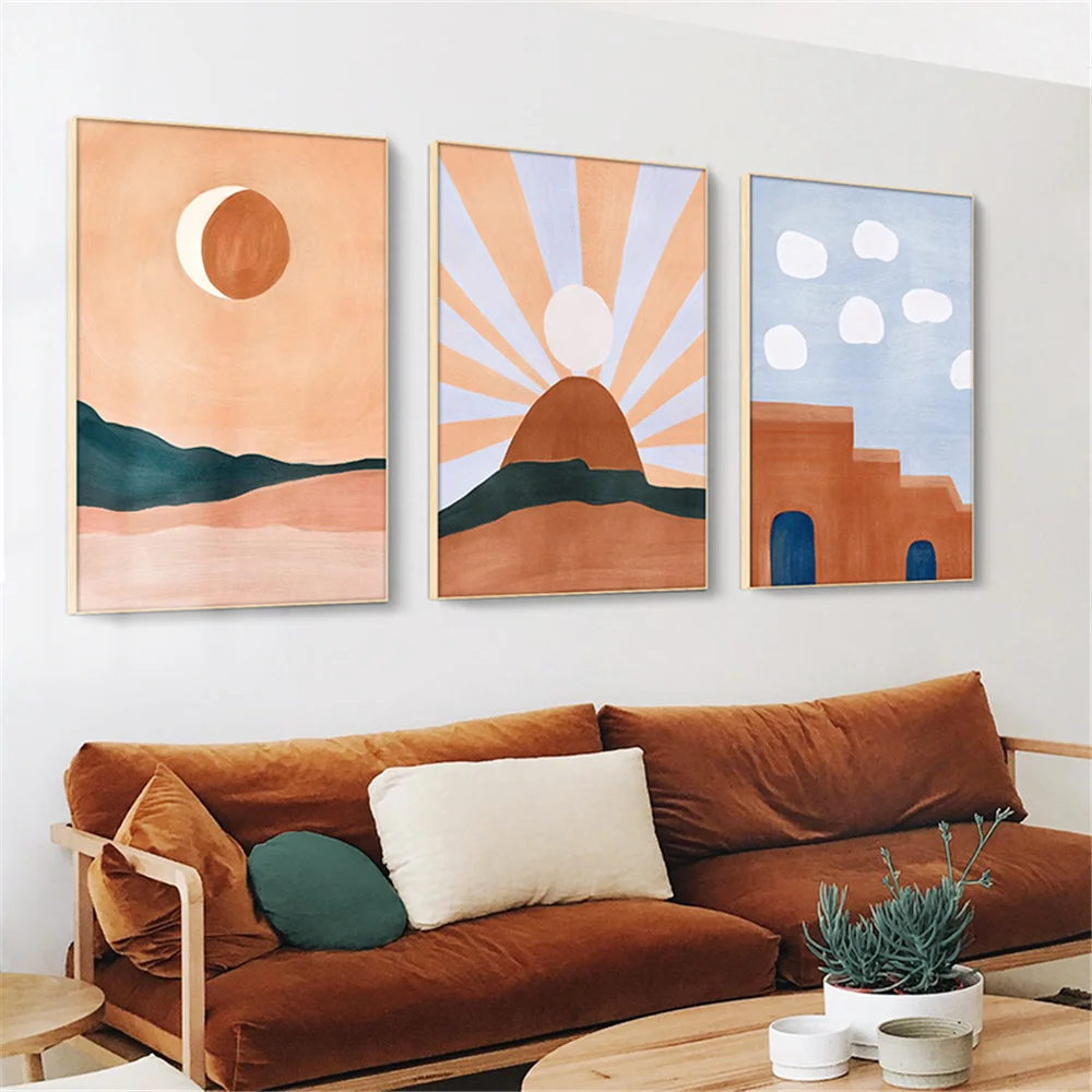 

Custom Canvas Posters Japanese Abstract Aun Nordic Silk Fabric Modern Party House Decor Poster Room#211217-28