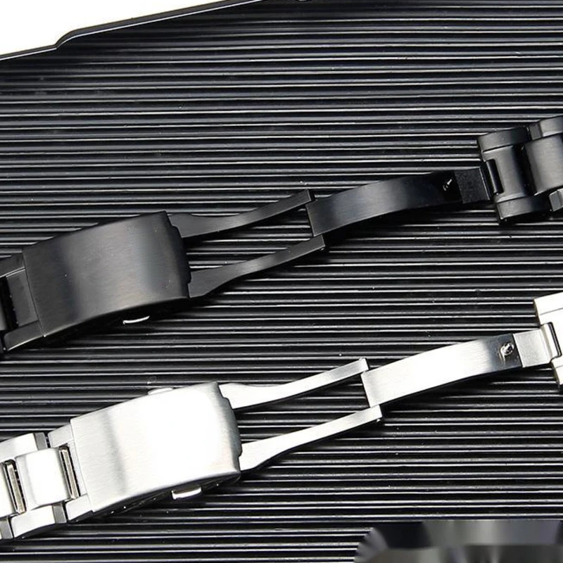 High Quality Stainless Steel WatchBands For Casio SGW-100 SGW100 Watch Accessories Fashion Durable Black Silver Wrist Strap Band