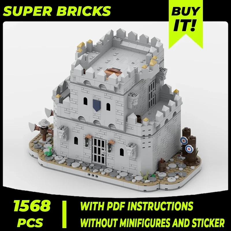 Модель военной крепости Moc Строительный кирпич средневековый замок штанги