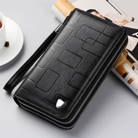 business mens clutch bag 100 genuine cowhide leather luxury brand clutches handy bag multi function 2 layer luxury handbags