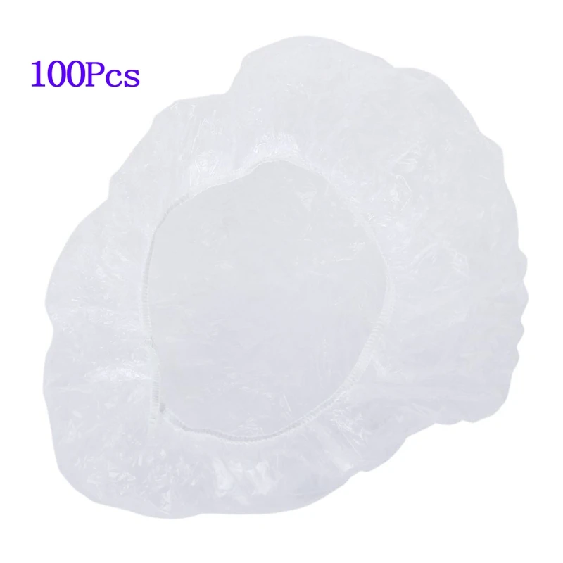 

100Pcs Disposable And Clear Hair Salon Spa Shower Caps.