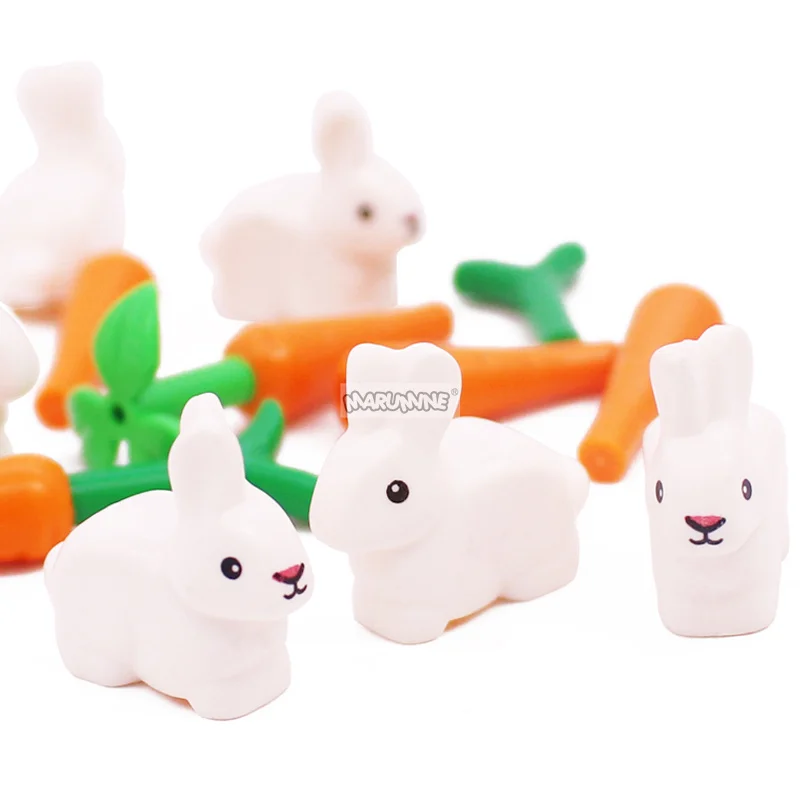 Marumine MOC Животные Блоки 20PCS Модель Кирпич Части 11602 95342 41835 Ферма Аксессуары Курица