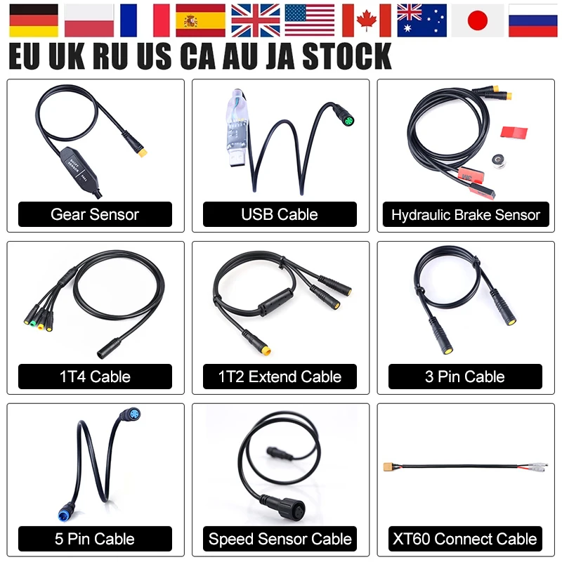 E-bike Cable For Bafang/8FUN Motor Kits Gear Sensor USB Program Hydraulic Brake Sensor 3Pin 4Pin 5PIN 1T4 1T2 2T5 EB-BUS Cable