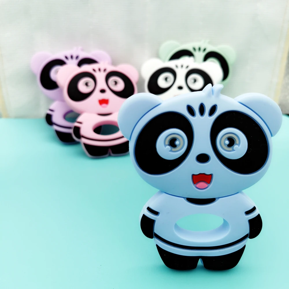 

1PC Baby Panda Food Grad Silicone Teether Pendants Pacifier Chain Necklace DIY Accessories for Infant Teething Toys Kawaii Gifts