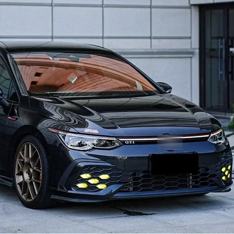 Fog Lamp Bezel for Volkswagen Golf MK8 GTI Rline Front Bumper Trim 2020-2024 Body Kits Spoiler Decorative Accessories