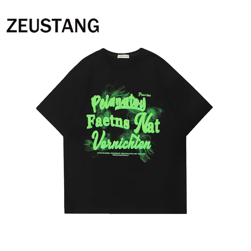 

Zeustang 2022 Fashiion T-Shirt Streetwear Hip Hop Letter Print T Shirt Harajuku Casual Cotton Short Sleeve Tshirt Tee Top