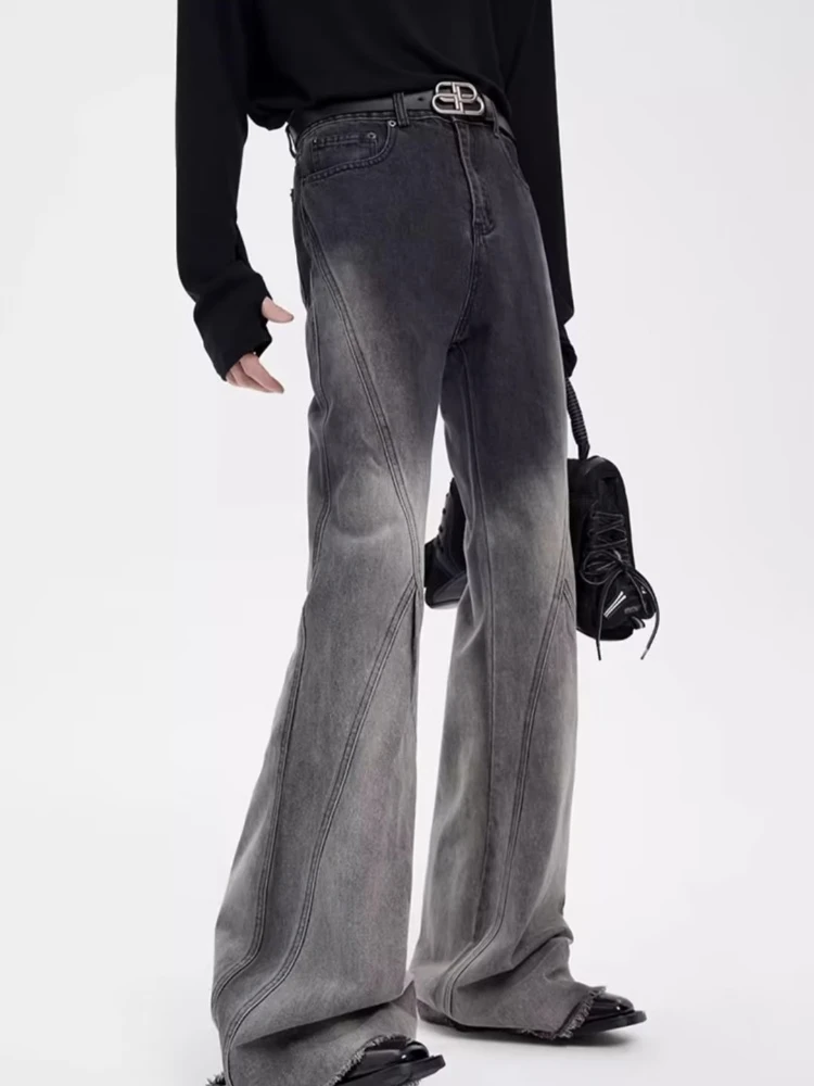 Джинсы мужские осенние градиентные цвета в стиле пэчворк американские ретро