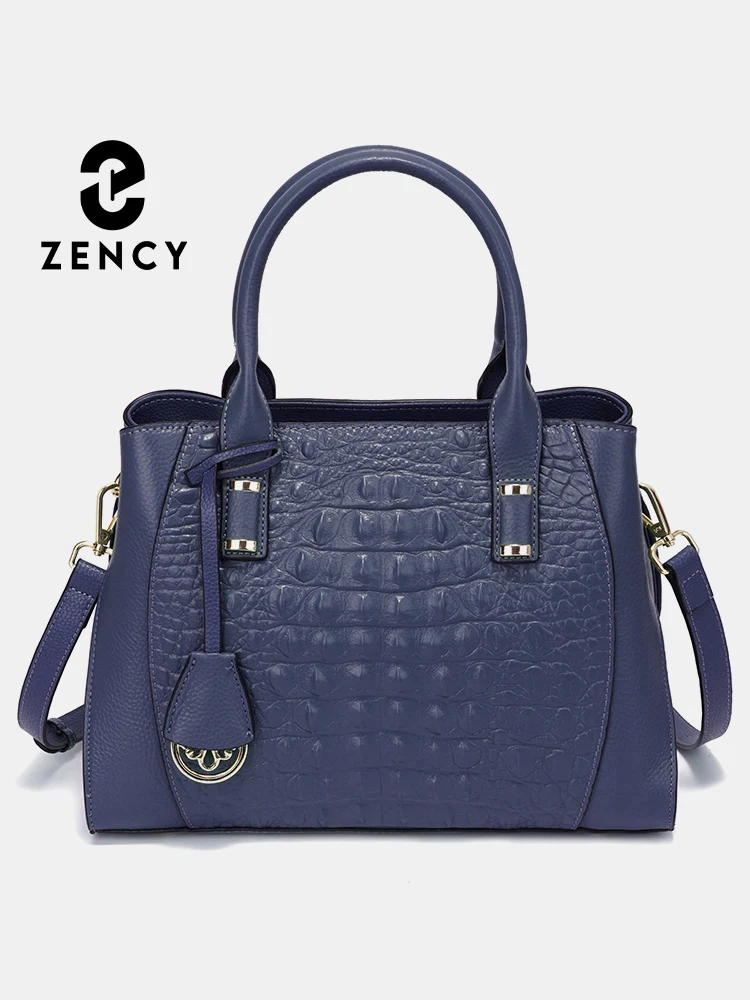 

Zency Fashion Ladies Alligator Handbags Real Leather Top-handle Bag Women Luxury Designer Crossbody Bag 2023 Tote Zipper Purse