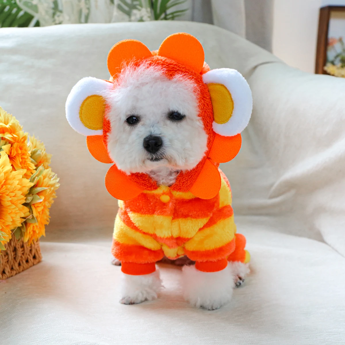 Одежда Для Собак Из Плотного Бархата С Оранжевым Леопардовым Принтом Домашнего