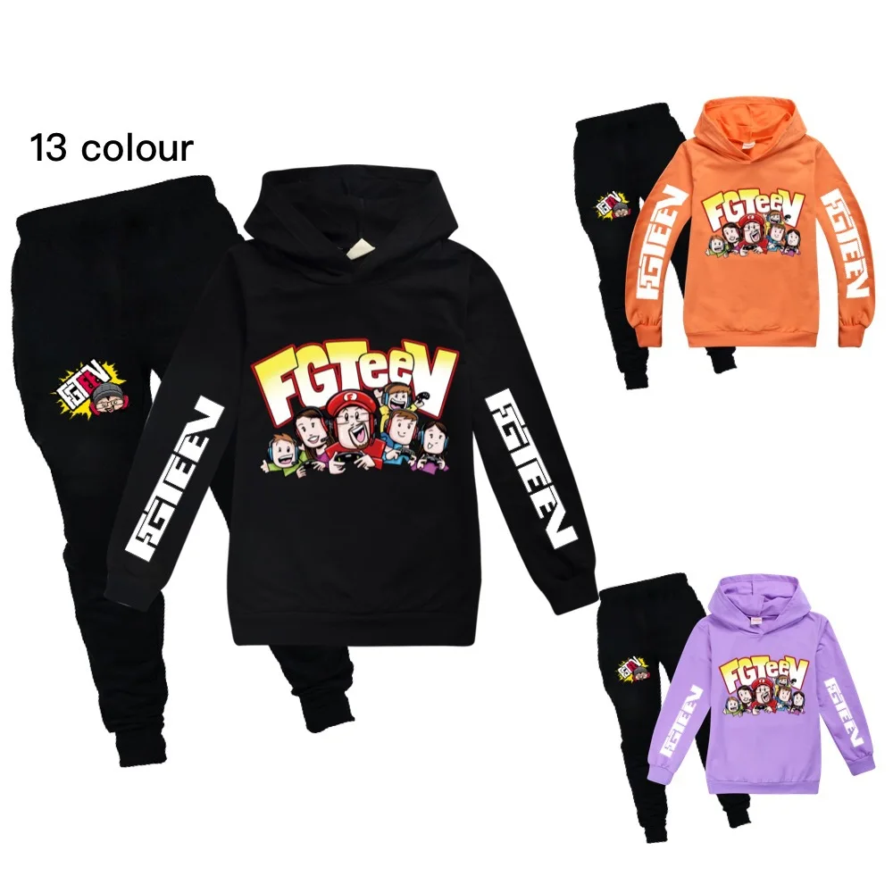 

Kids Tracksuit Boys Clothes Set Sweatshirt DJ Music fgteev Hoodies and Pants Teenage Sportwear Clothing Family games Sport Suit