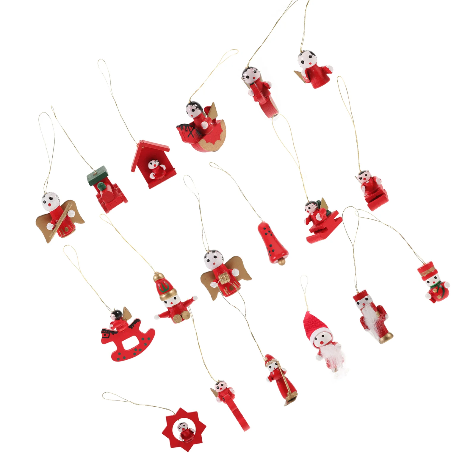

30 Pcs Christmas Tree Decorations Ornaments Hanging Decors Set Xmas Party Wooden