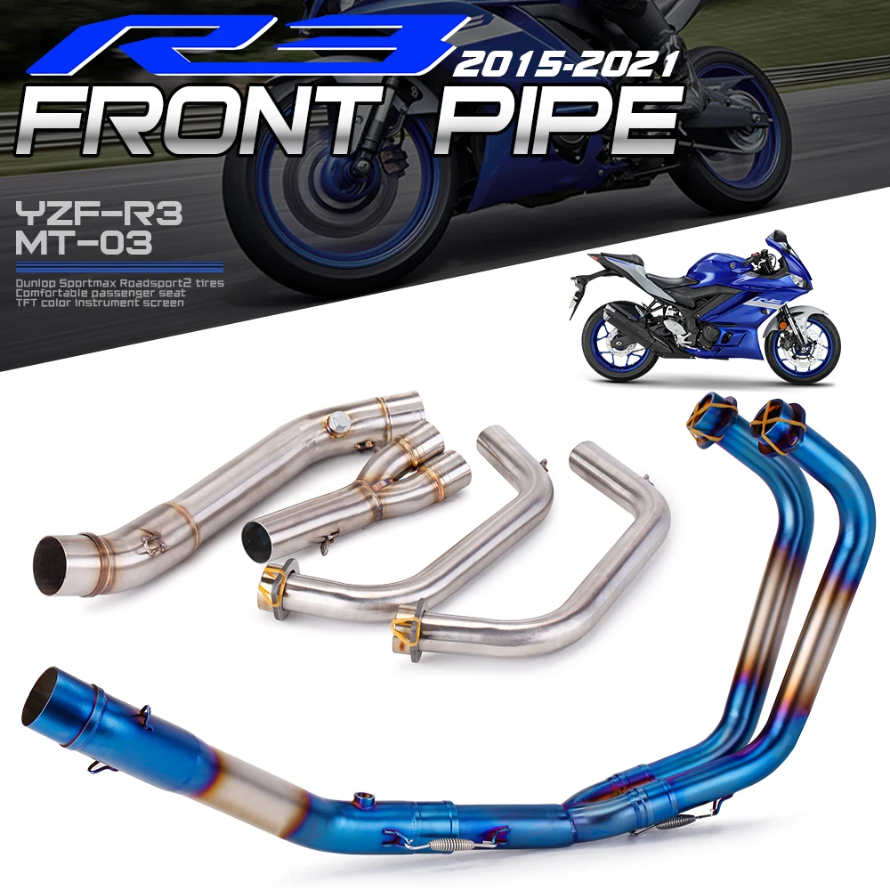 

For Yamaha YZF R3 R25 MT03 Motorcycle Exhaust Escape Moto Modified Full Systems Front Middle Link Pipe Muffler DB Killer Slip on