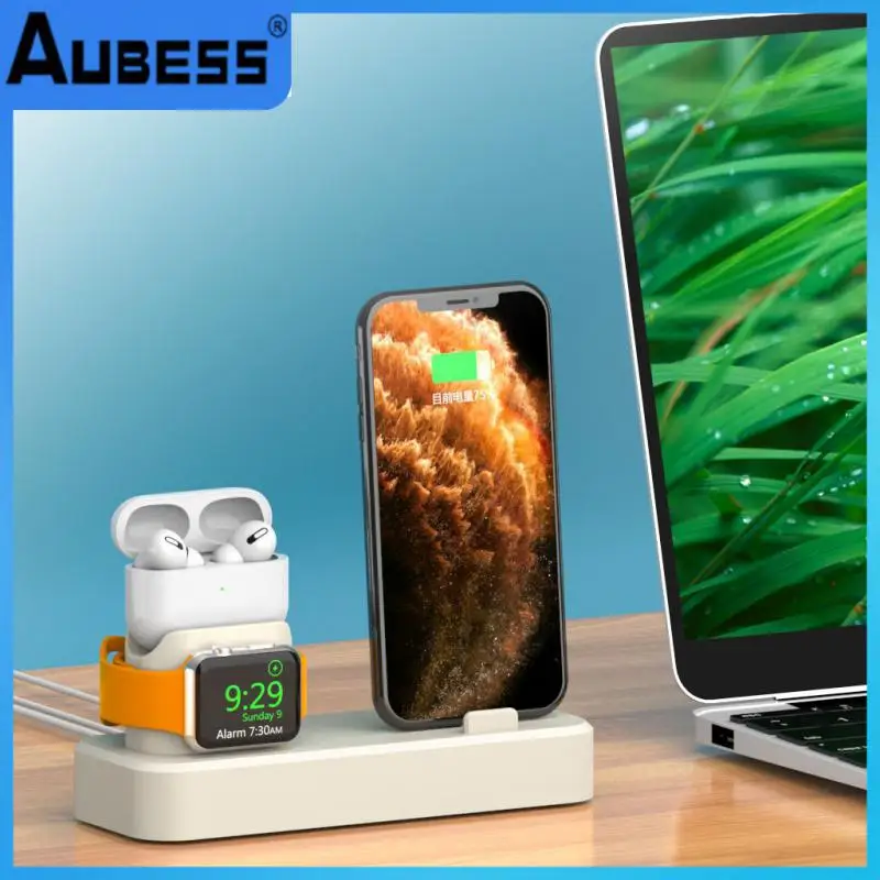 

Silicone Desktop Stand Three-in-one Watch Bracket Portable Creative Charging Stand For Iphone Watch Airpodspro Universal Holder