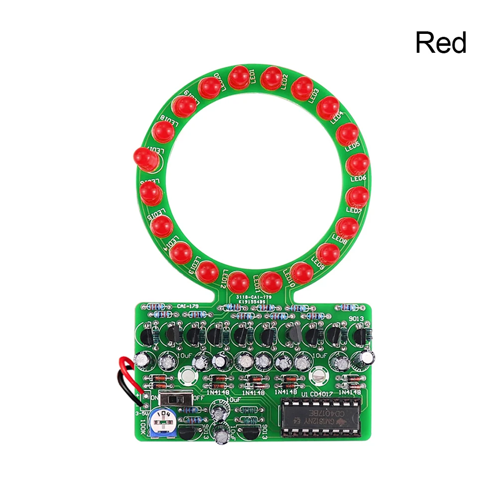 

LED Flashing Lights Soldering Practice Board CD4017 Electronic DIY Kit for SMD SMT Welding Practice
