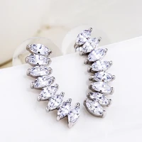 elegant womens simple geometric bar zircon stud earrings party wedding earrings