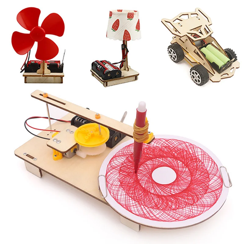 STEM Kits Wooden Toys for Children Robot Science Creative Inventions DIY Electronic Kit Technology Toys Assembly 3D Puzzles