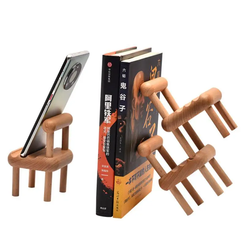 

Creative Bench Shaped Phone Holder Tablet Universal Phone Holder Mini Beech Desktop Lazy Person Phone Holder Small Ornaments