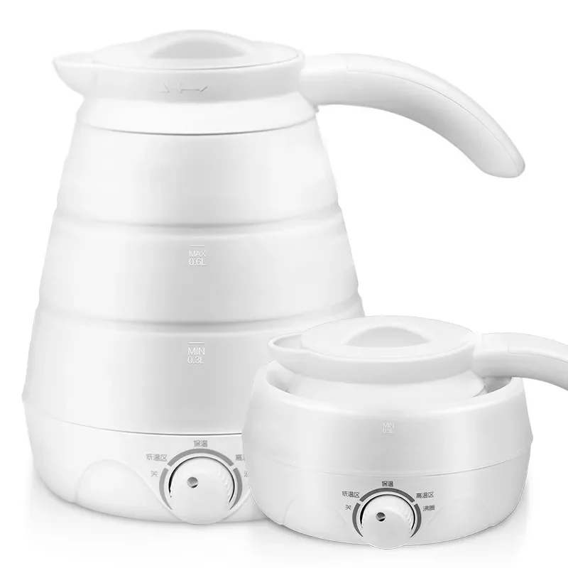

110/220v 0.75L Electric Kettle Silicone Foldable Portable Travel Camping Water Boiler Adjustable Voltage Home Electric Appliance