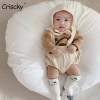 criscky 2022 korean summer baby romper outfit organic cotton solid t shirts romper 3month infant clothing baby girl bodysuit