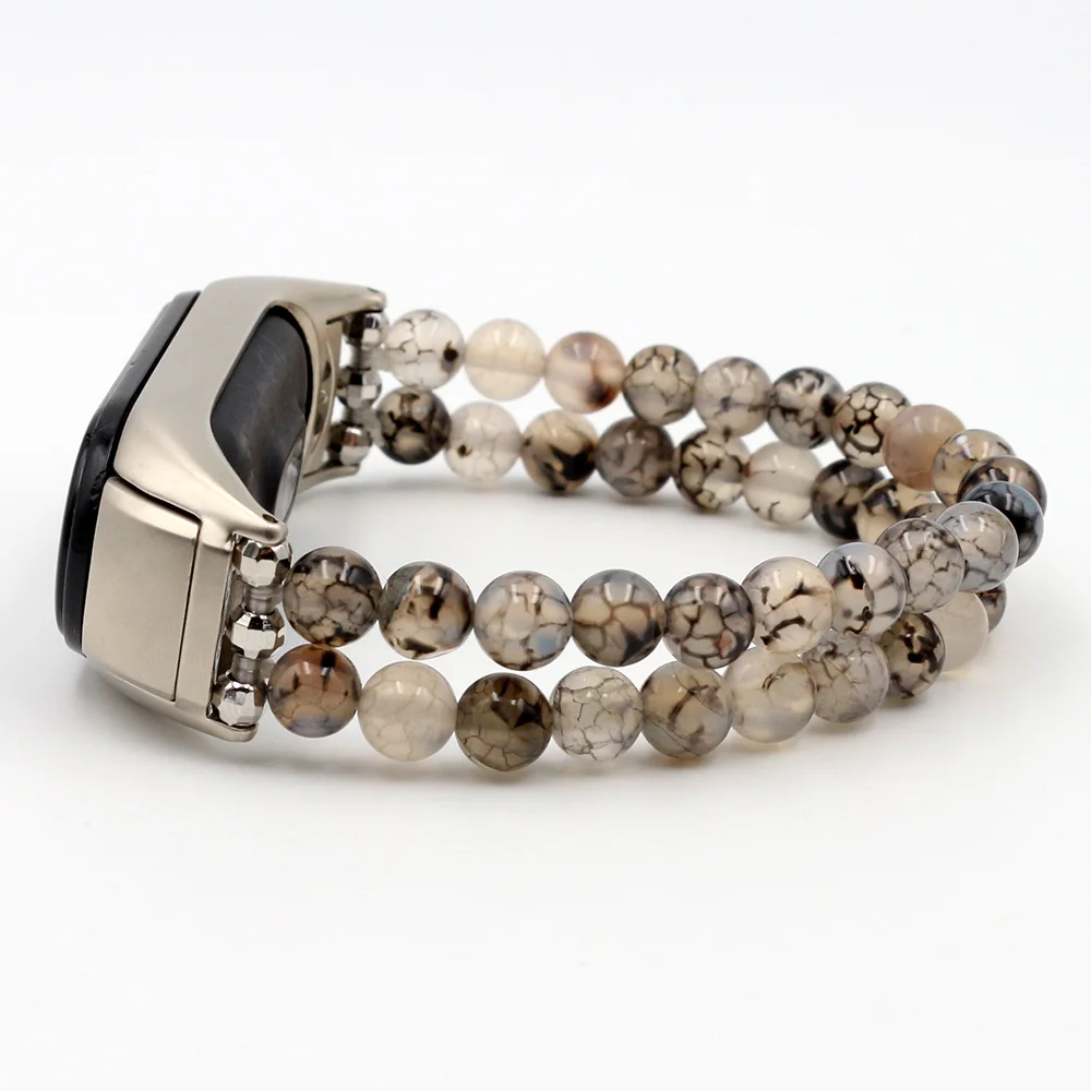 Elastic Bracelet Watchband Mi7 Strap for Xiaomi Mi Band 8 7 6 5 4 Wristband Replacement Jewelry Beaded Dressy Agate Handmade DIY