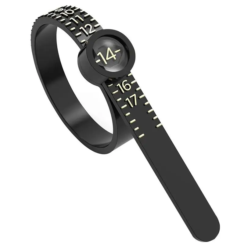 

Finger Sizer Measuring Ring Tool Ring Sizer Measuring Set With Magnified Glass Reusable Finger Size Gauge 1-17 US Rings Size.