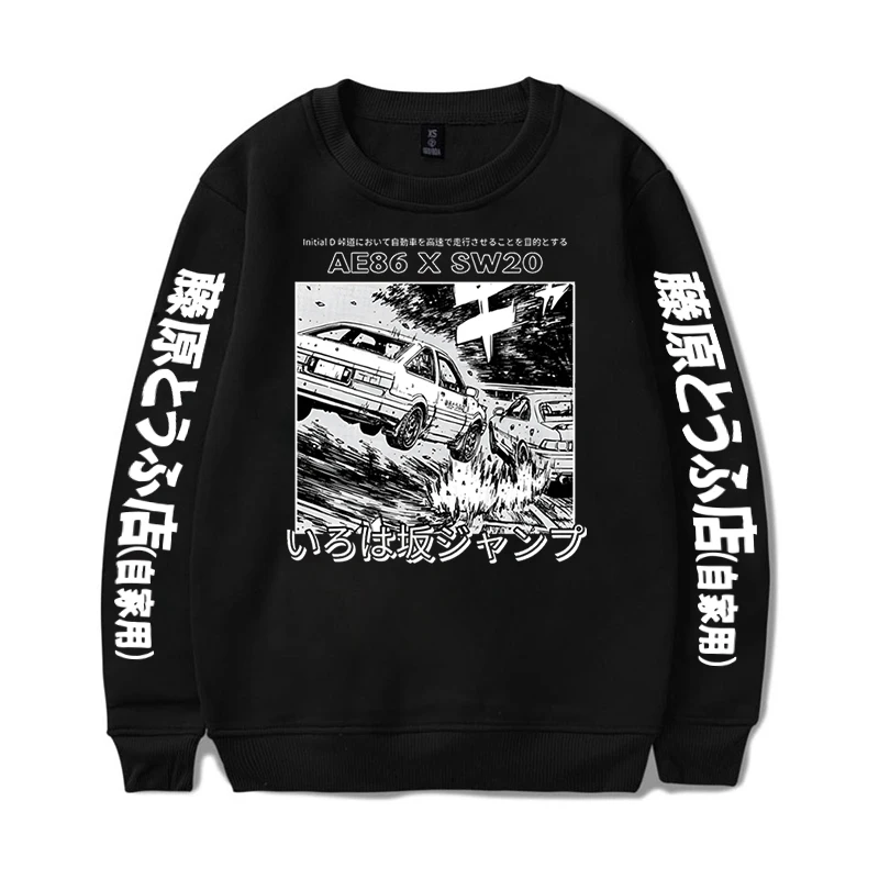 

Толстовка аниме Initial D AE82 X SW20 Женская/мужская с длинным рукавом, Модный повседневный Свитер оверсайз в стиле хип-хоп, с рисунком гоночного автомобиля