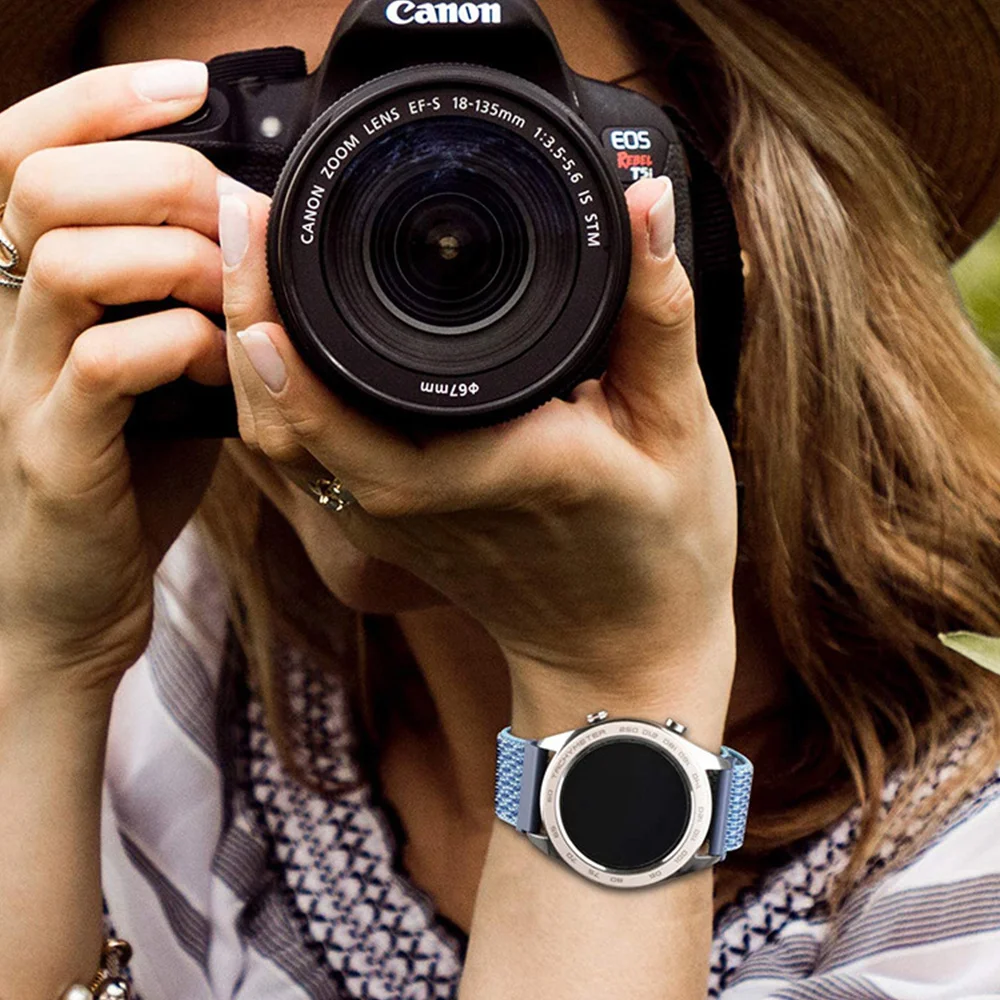 20mm 22mm Bracelet for Samsung Galaxy Watch Active 2 strap 40mm 44mm Active correa Watchband Gear S3 Watch 3 45/41mm nylon Band