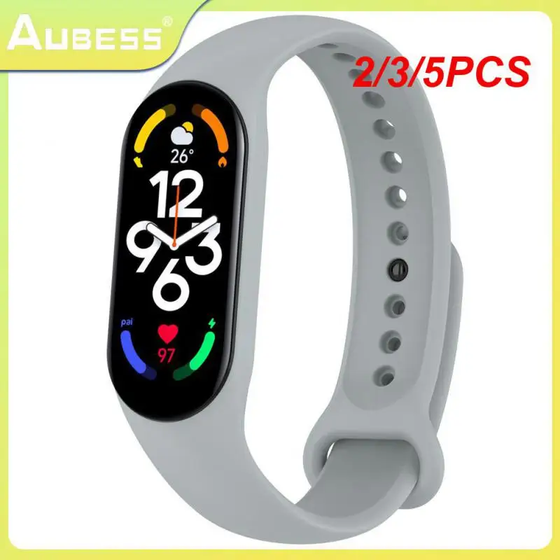 

2/3/5PCS Smartwatches Soft Tpu Watch Wristband For Mi Band 7 Heart Rate Fitness Pedometer Bracelet Silica Gel