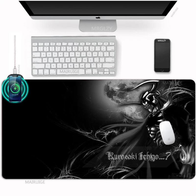 

BLEACH Wireless Charging Mouse Pad Table Mats Rugs Charge DeskPad Chigo Game Accessories MouseMat Mousepad Toushirou Rubber Mat