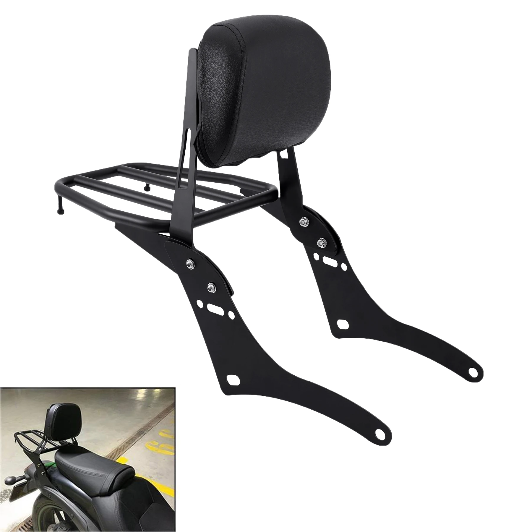 

Honhill Motorcycle Luggage Rack Carrier Rear Passenger Sissy Bar Backrest For Honda CMX 500 300 Rebel CMX300 CMX500 2017-2020