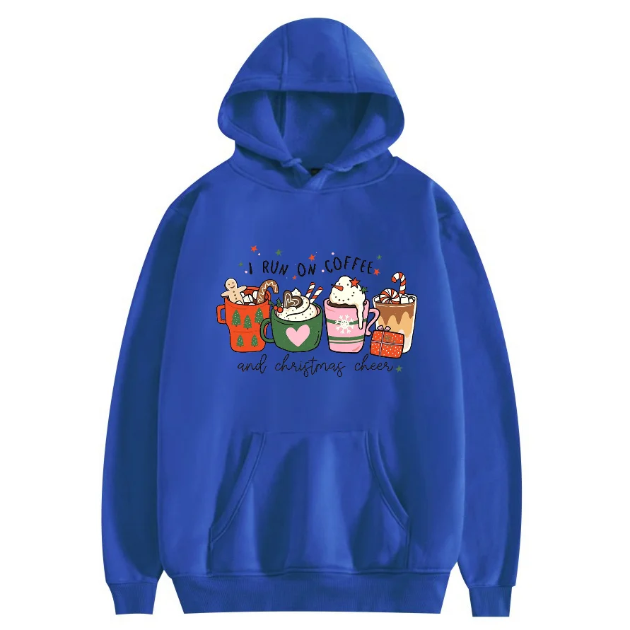 

I Run On Coffee and Christmas Cheer на заказ худи Толстовка печать Персонализированная возможность персонализировать имя шаблон, который вы хотите