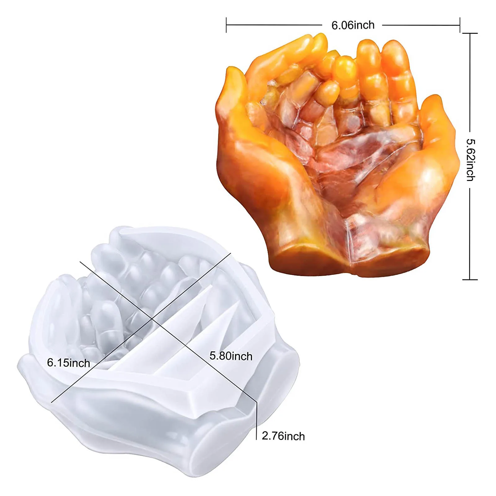 

Hand-shaped Epoxy Mould Reusable Easy to Demould Lamp Holder