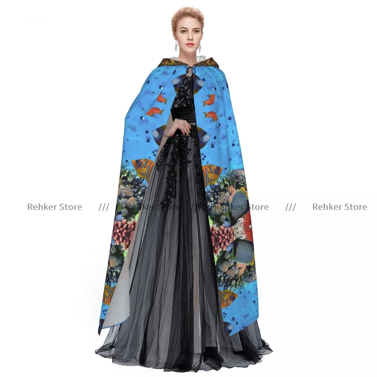 Подводный мир морская черепаха коралловый риф плащ с капюшоном для косплея