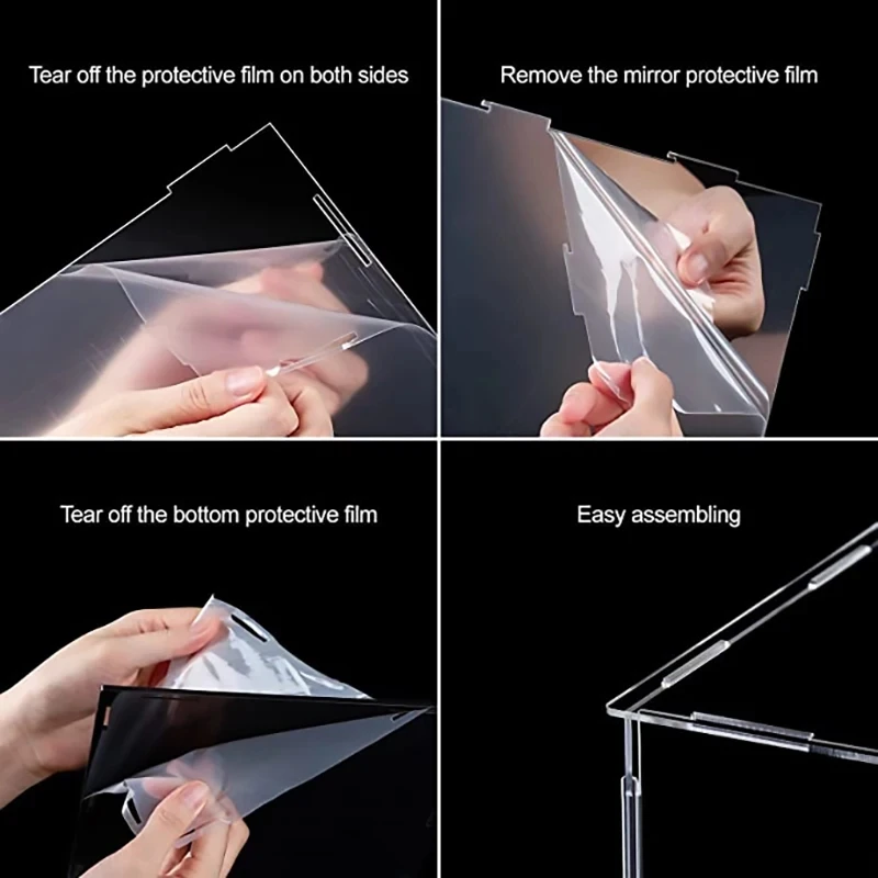 Акриловая коробка для хранения игрушек Aaction прозрачная с черным дном домашние