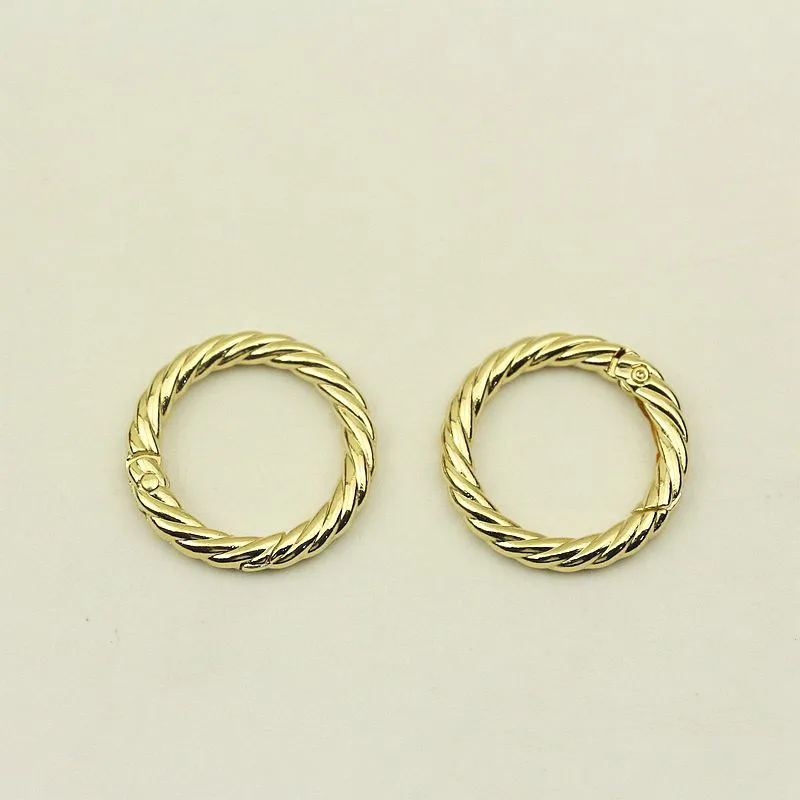 20Pcs 25mm Fashion Weave Colored Spring Ring Buckle Twist Open O Ring Keychain Connection Hook Buckles DIY Bags Accessories