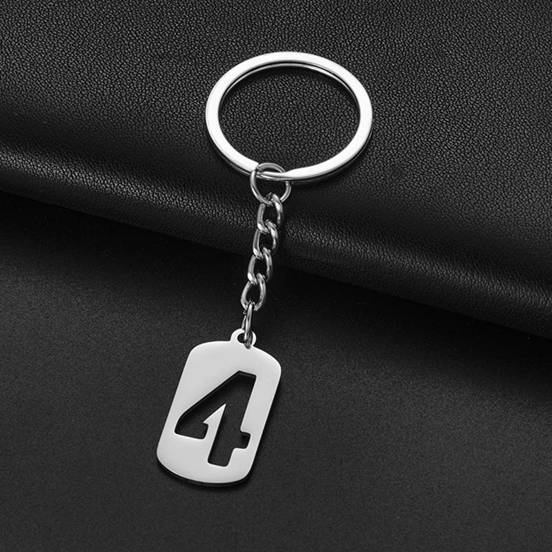 Креативный брелок для ключей с номером на удачу 0-9 серебристые брелоки из