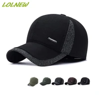 unisex vintage baseball cap women men winter solid fashion dad hats with ear protection cotton outdoor casual gorras hombre